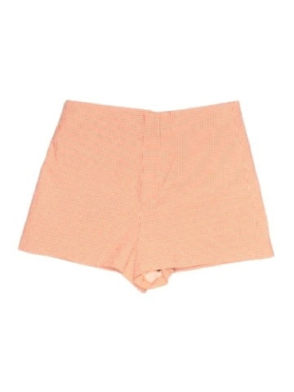 NWT Zara Checkered Peach Tailored High-Rise Shorts